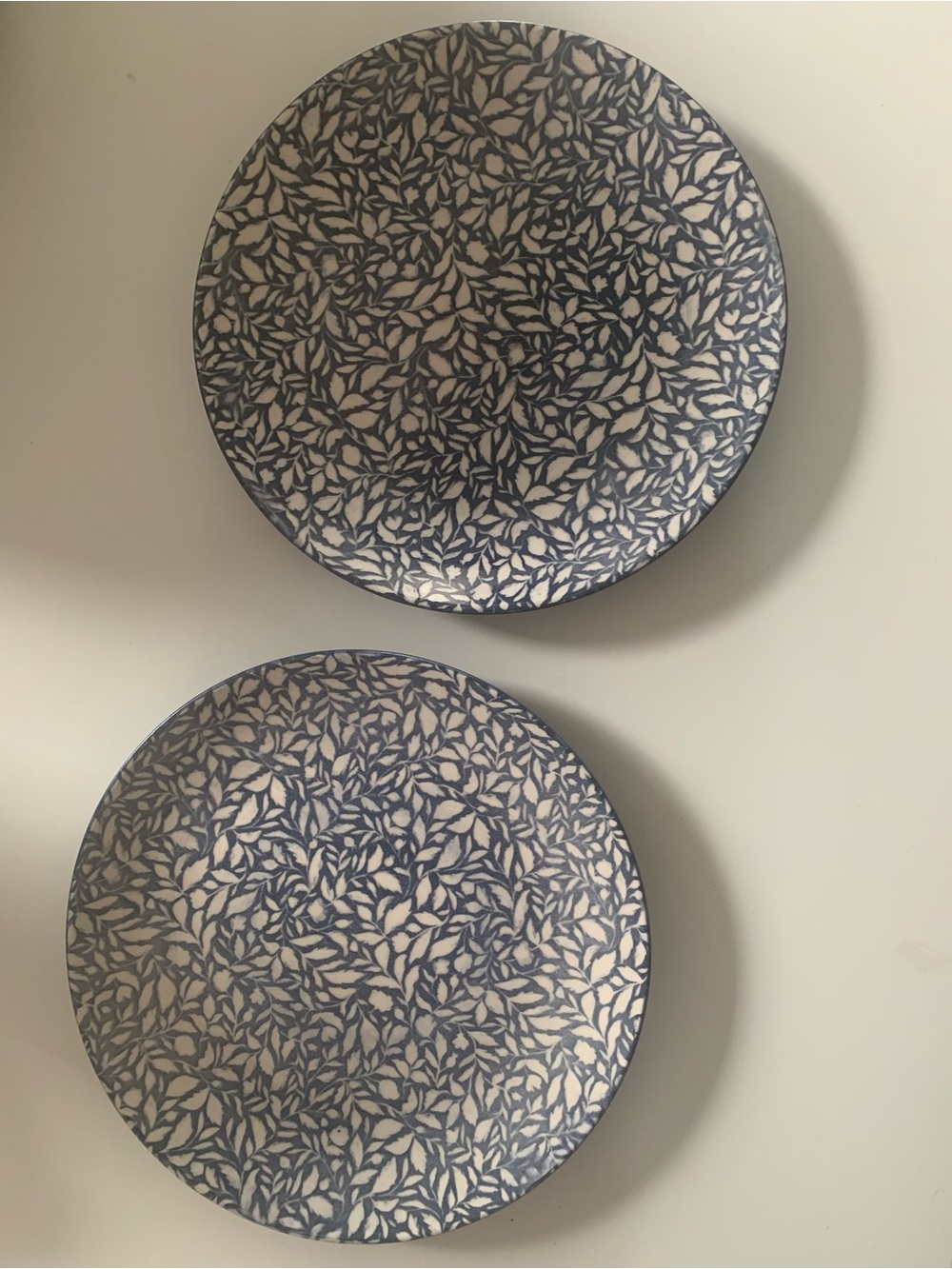 #47 Blue Leaf Pattern Dinner Plates - Set of 2